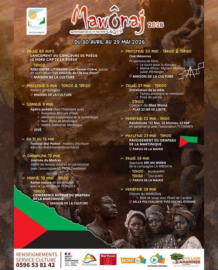 MAWÔNAJ 2026 Commémoration du 22 MAI 1848  » HÉRITAGE DES MORNES, Le Lorrain, Le Lorrain