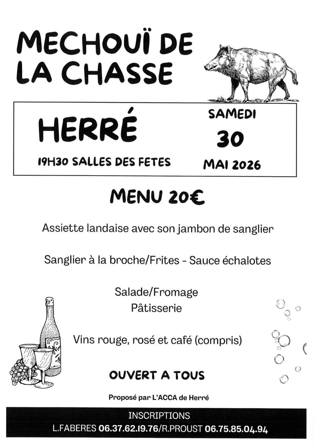 Méchouï de la chasse Salle des Fêtes Herré 2026-05-30