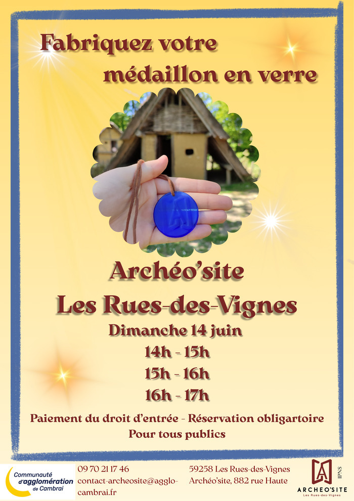 Médaillon en verre Archéo’site ️ Archéo'site Les Rues-des-Vignes