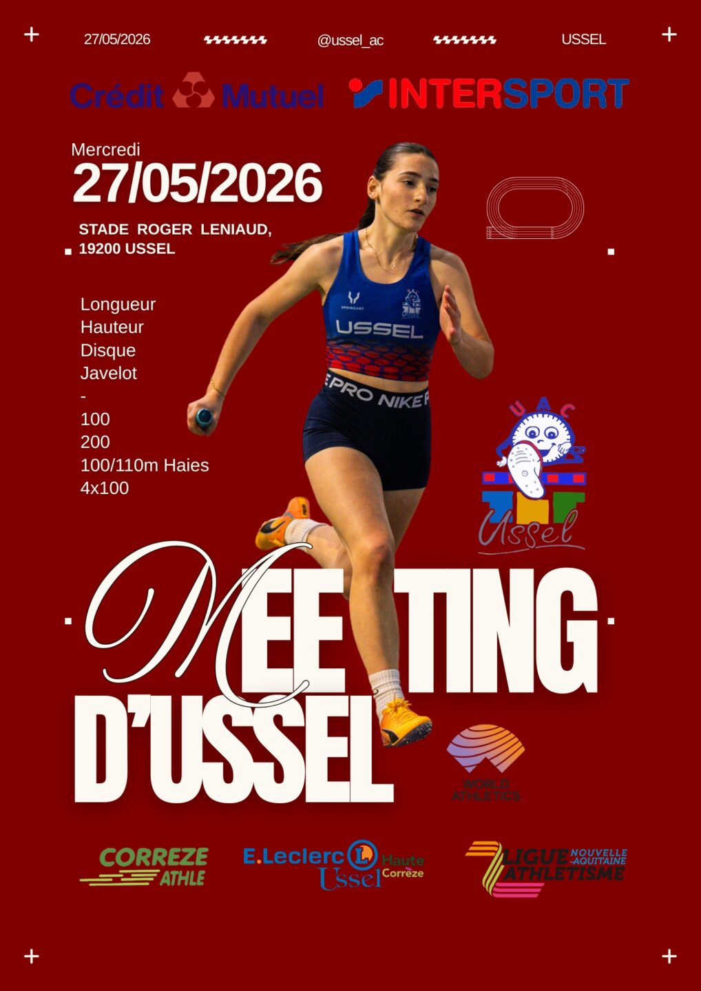 Meeting d&rsquo;athlétisme Stade Roger Léniaud Ussel
