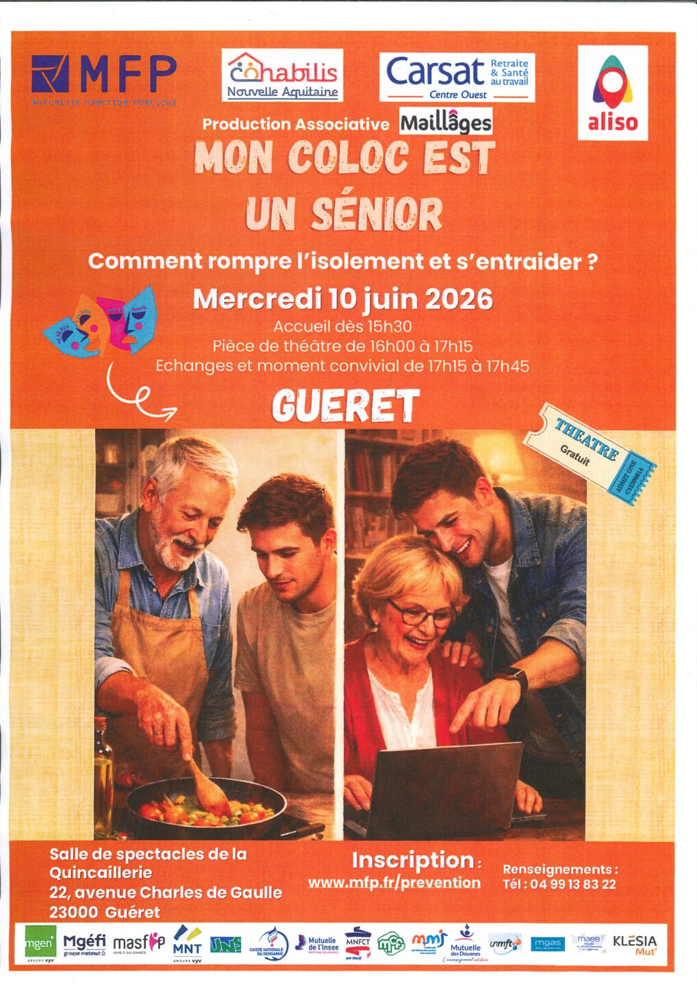 Mon coloc est un sénior 22 Avenue Charles de Gaulle Guéret 2026-06-10