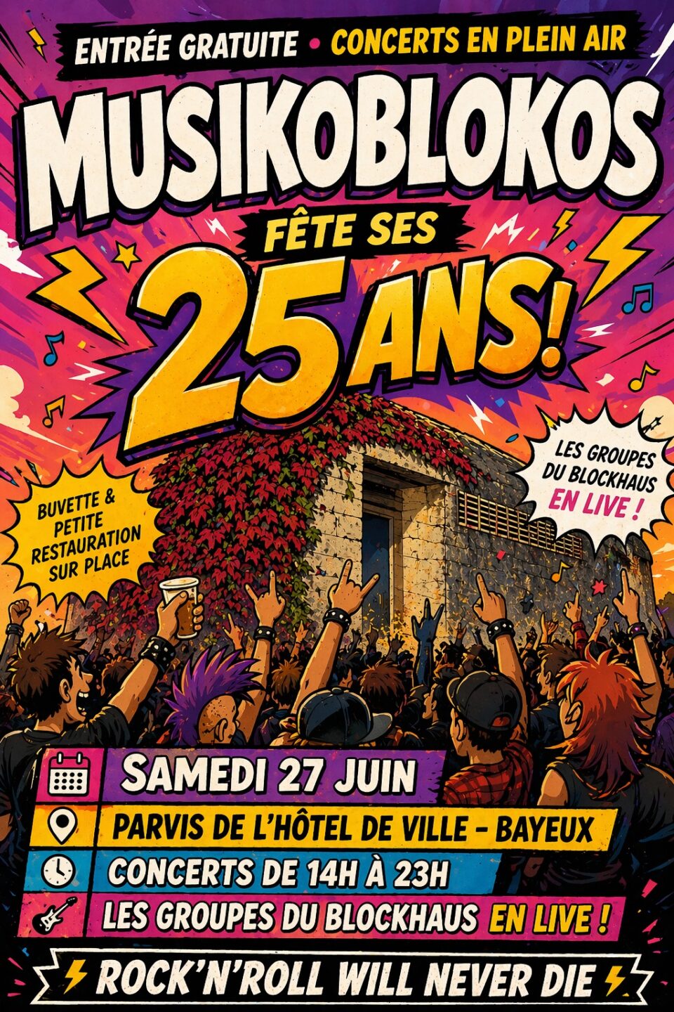 Musikoblokos fête ses 25 ans ! Parvis de l'Hôtel de ville de Bayeux Bayeux 2026-06-27