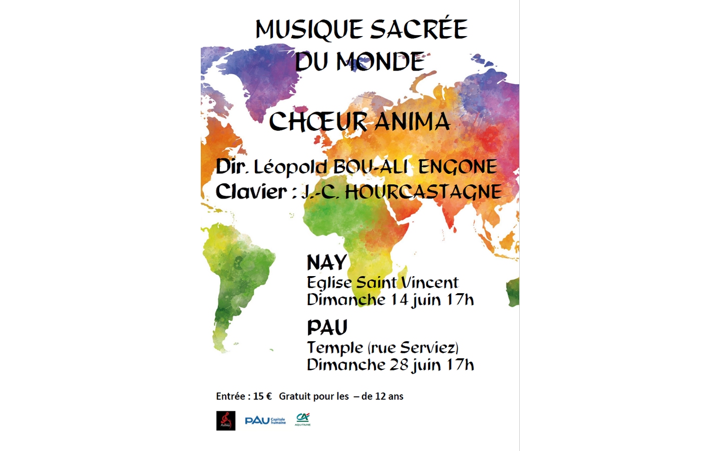 Musique sacrée du monde 21 Rue Serviez Pau 2026-06-28