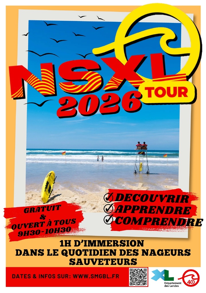 NSXL tour 1 heure d'immersion dans le quotidien des nageurs sauveteurs Avenue de la Plage Labenne 2026-08-23