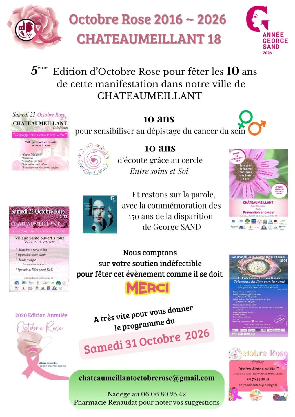 Octobre Rose 2026 bourg Châteaumeillant 2026-10-31