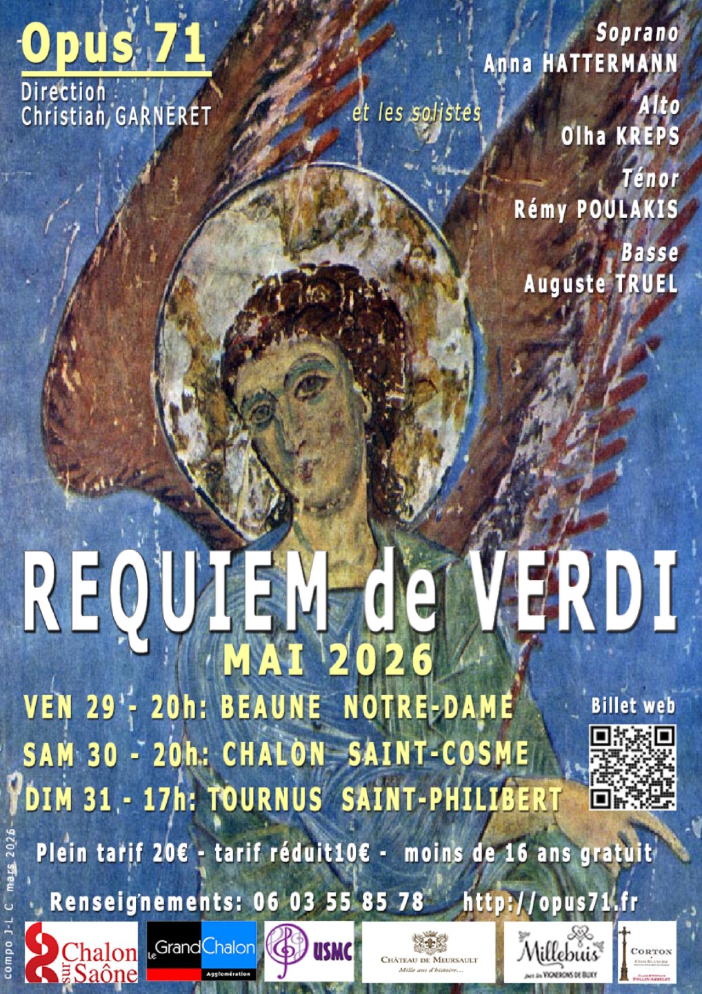 Opus71 présente le Requiem de Giuseppe Verdi 25 Place Abbé Moreau Chalon-sur-Saône 2026-05-30