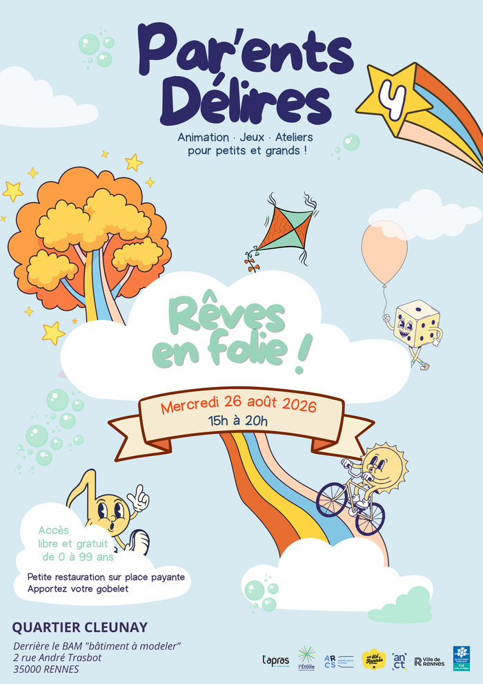 Par’ents Délires 4 : Mercredi 26 août 2026 Récipon (derrière le BAM) Rennes