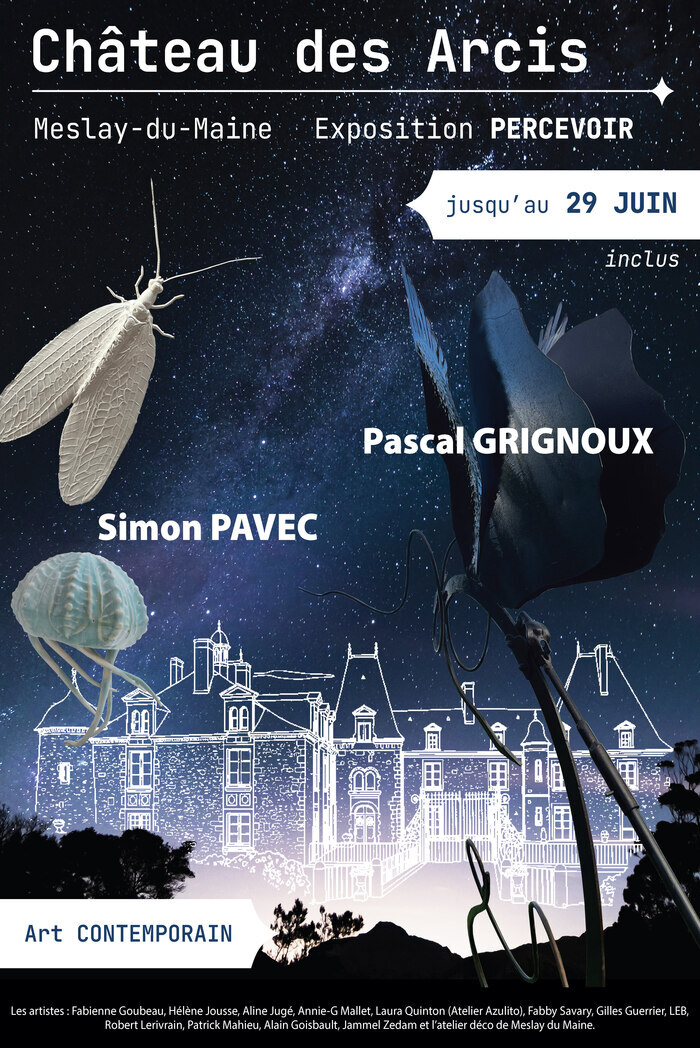 « PERCEVOIR » : Exposition d’Art contemporain participative et inclusive :
Parce qu’une œuvre d’art ne se perçoit pas qu’avec les yeux …, Château des Arcis, Meslay-du-Maine