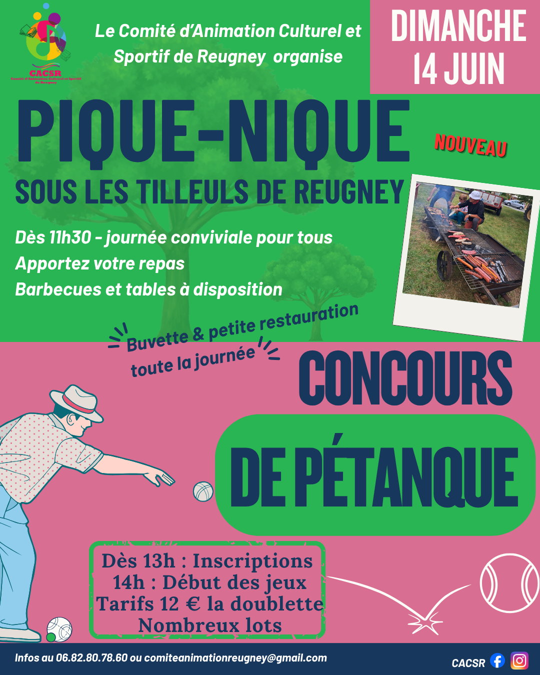 Pique-nique & Concours de pétanque Terrain de Pétanque sous les tilleuls Reugney 2026-06-14