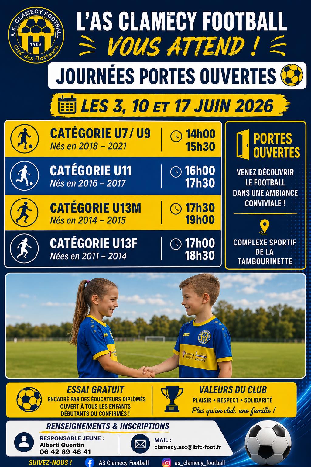 Portes ouvertes de l'A.S. Clamecy Football Jeunes Chemin du Port Clamecy 2026-06-03