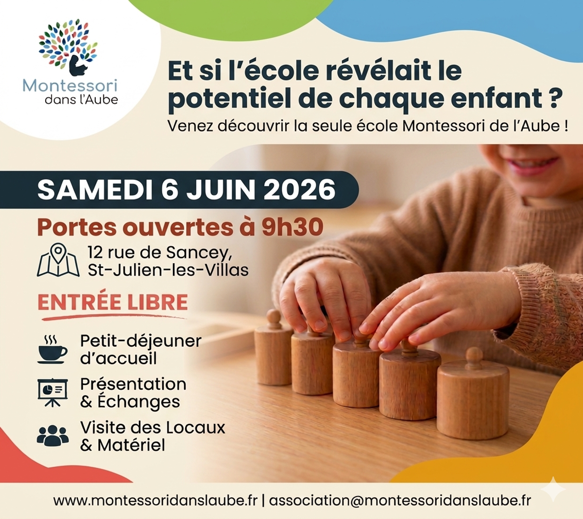 Portes ouvertes école Montessori dans l’Aube Saint-Julien-les-Villas