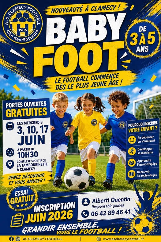 Portes ouvertes gratuites de l'A.S. Clamecy Football Baby Foot Chemin du Port Clamecy 2026-06-03