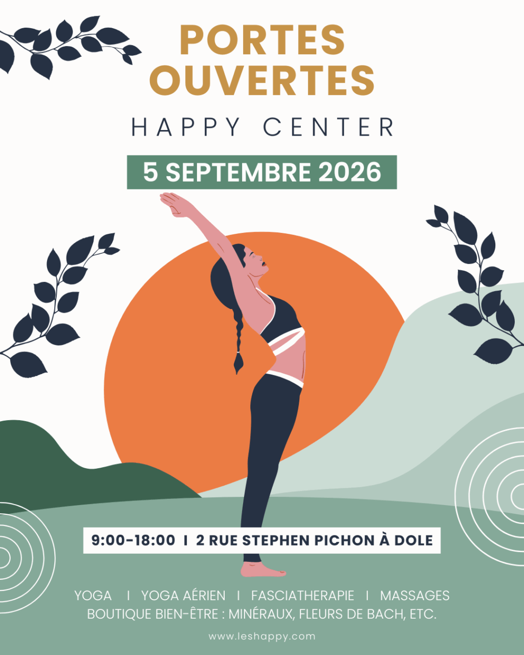 Portes Ouvertes Happy Center Yoga, Yoga Aérien & Bien-être à Dole Happy Center Dole