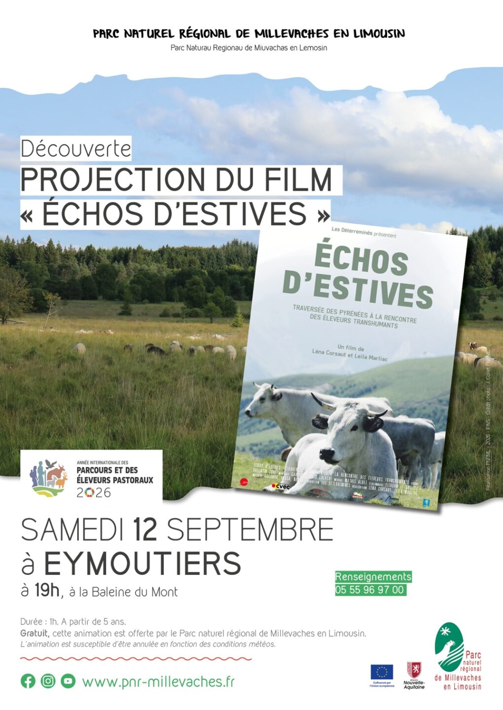 Projection du film Echos d’estives Le Mont Eymoutiers