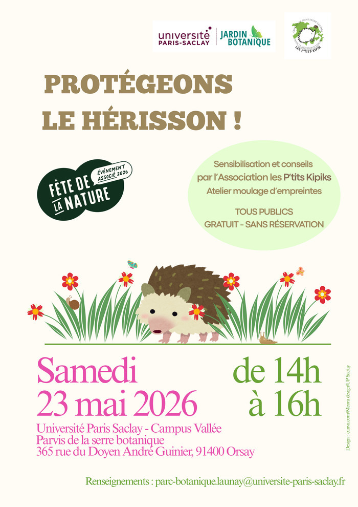 Protégeons le hérisson ! Université Paris-Saclay - serre du 365 Bures-sur-Yvette