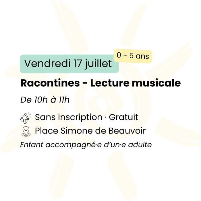 Racontines – Lecture musicale Place Simone de Beauvoir Rennes