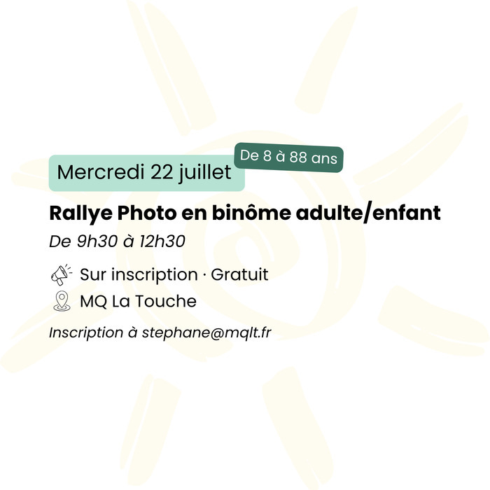 Rallye Photo – Binôme adulte/enfant Maison de Quartier La Touche Rennes
