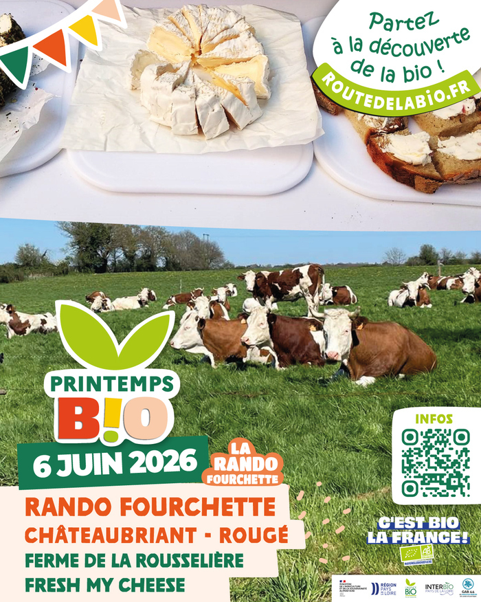 Rando fourchette – Boucle : Châteaubriant – Rougé – 20 km – Samedi 6 juin, ferme de la rousseliere, Châteaubriant