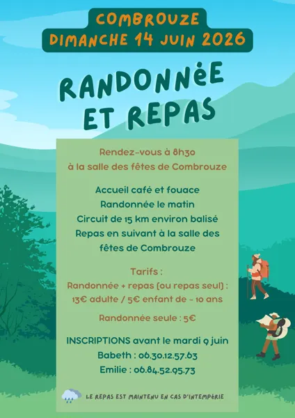 Randonnée gourmande salle des fêtes de Combrouze Colombiès 2026-06-14