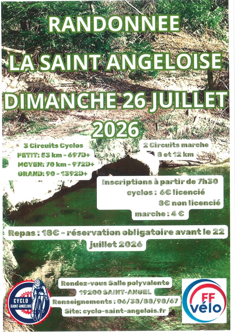 Randonnée La Saint-Angeloise 2 Place de la Mairie Saint-Angel 2026-07-26