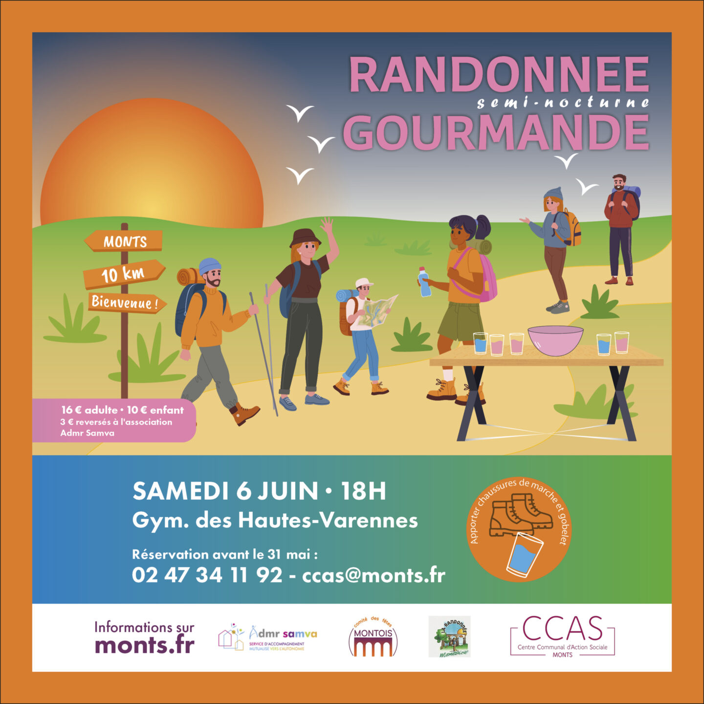 Randonnée nocturne gourmande  Monts
