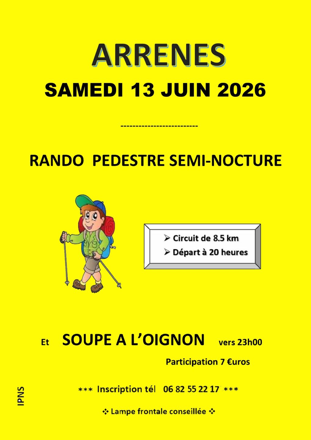 Randonnée Pédestre Semi Nocturne Mairie Arrènes 2026-06-13