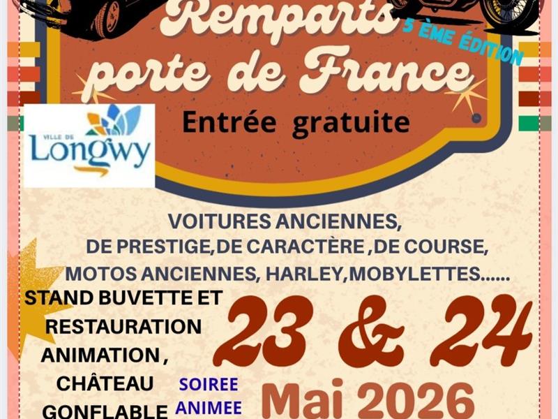 Rassemblement de voitures anciennes Remparts Longwy