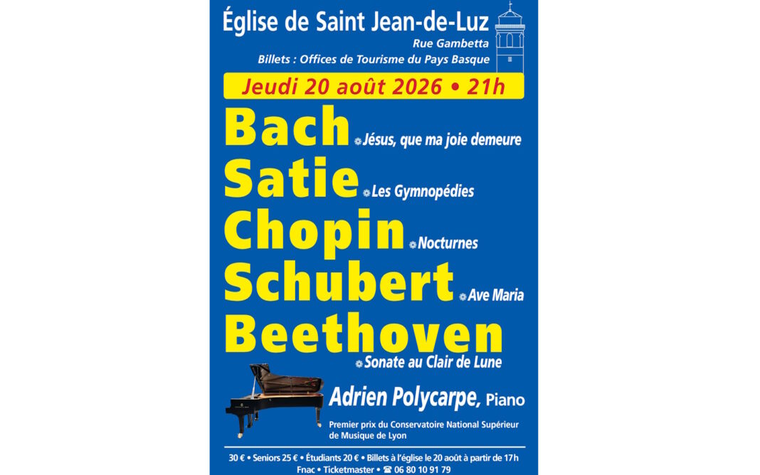 Récital de Piano Eglise Saint-Jean-de-Luz