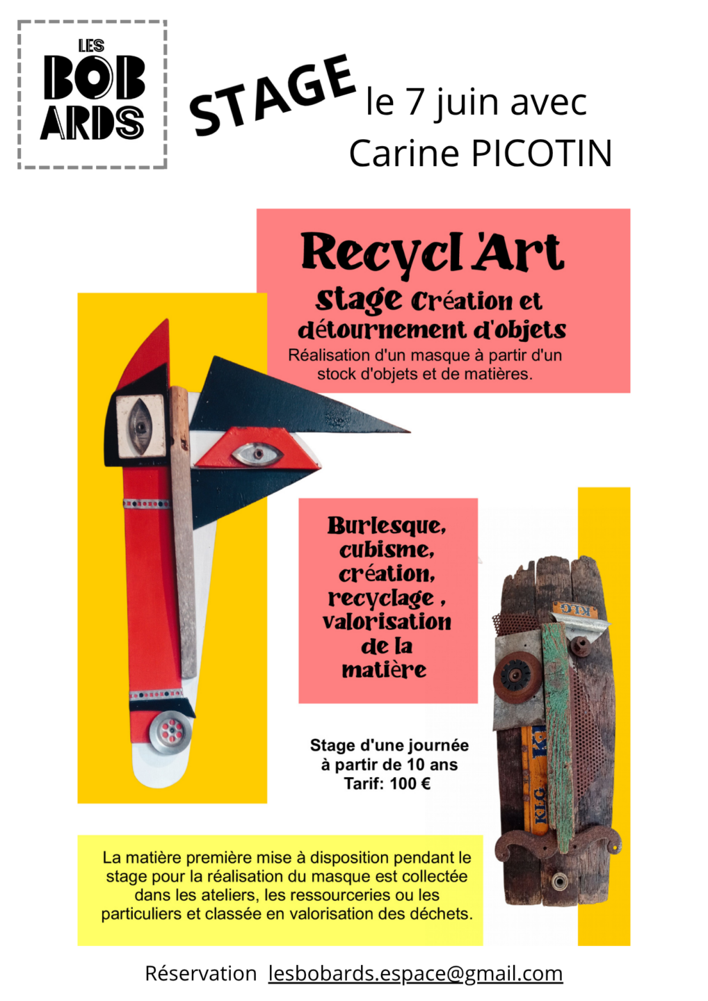 Recycl&rsquo;Art création et détournement d&rsquo;objet Les BoBards Castillon-la-Bataille