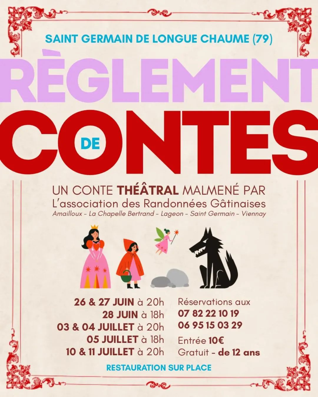 Règlement de contes spectacle des Randonnées Gâtinaises  Saint-Germain-de-Longue-Chaume 2026-07-10