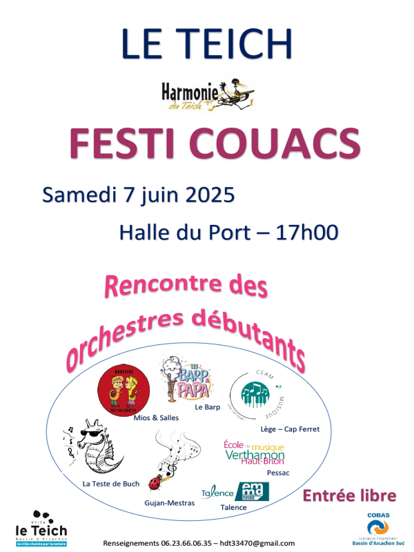 Rencontres Musicales Festicouacs. Halle du Port Le Teich 2026-06-07