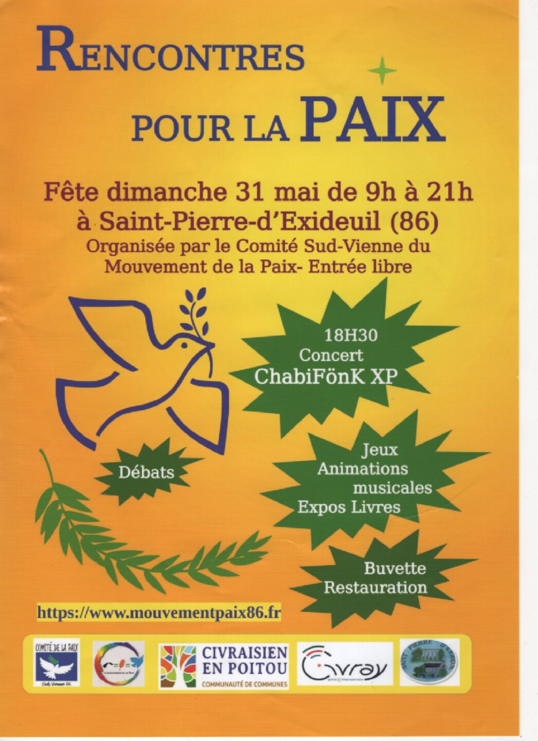 Rencontres pour la PAIX  Saint-Pierre-d&rsquo;Exideuil