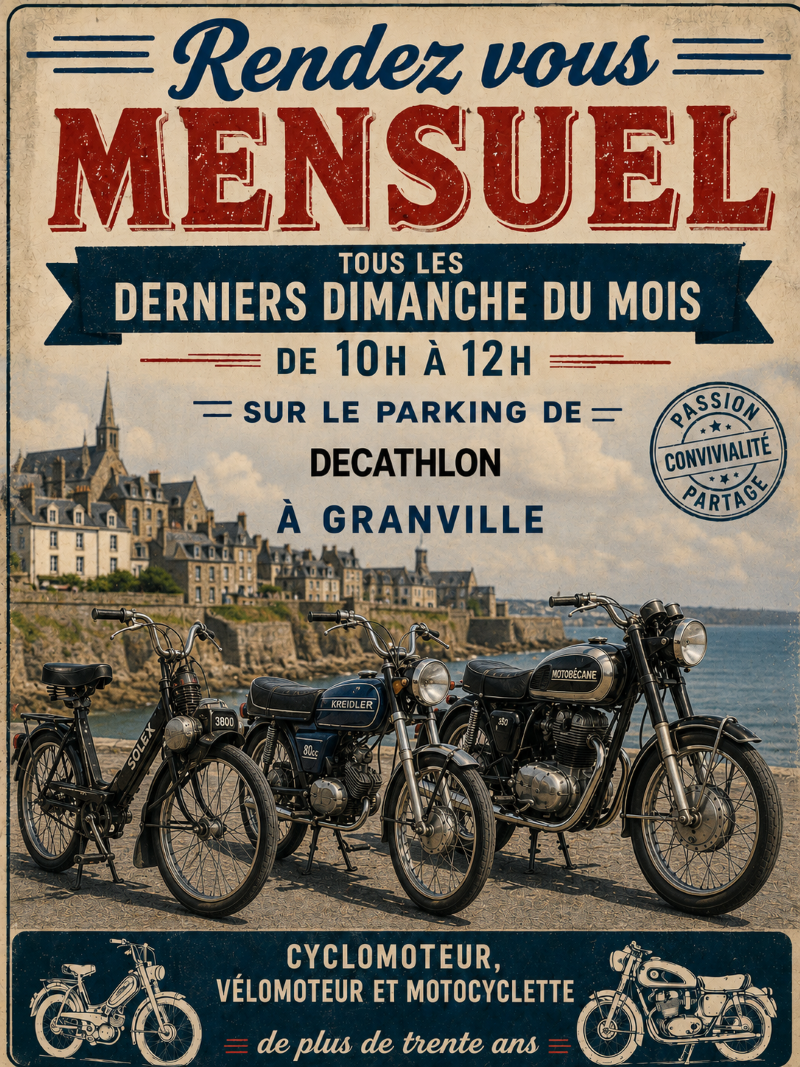 Rendez-vous 2 roues anciens Route de Villedieu Granville 2026-05-31