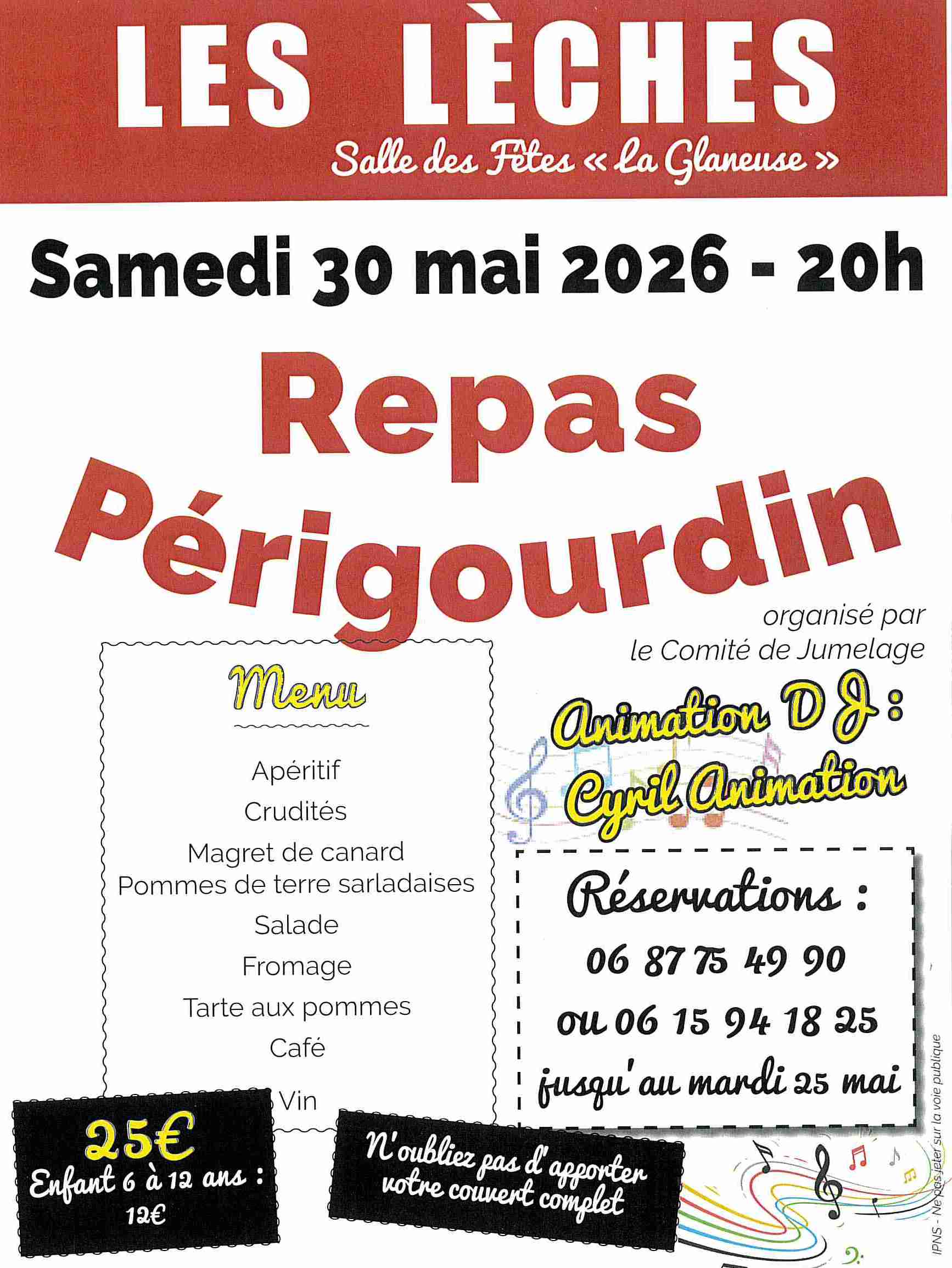Repas périgourdin  Les Lèches