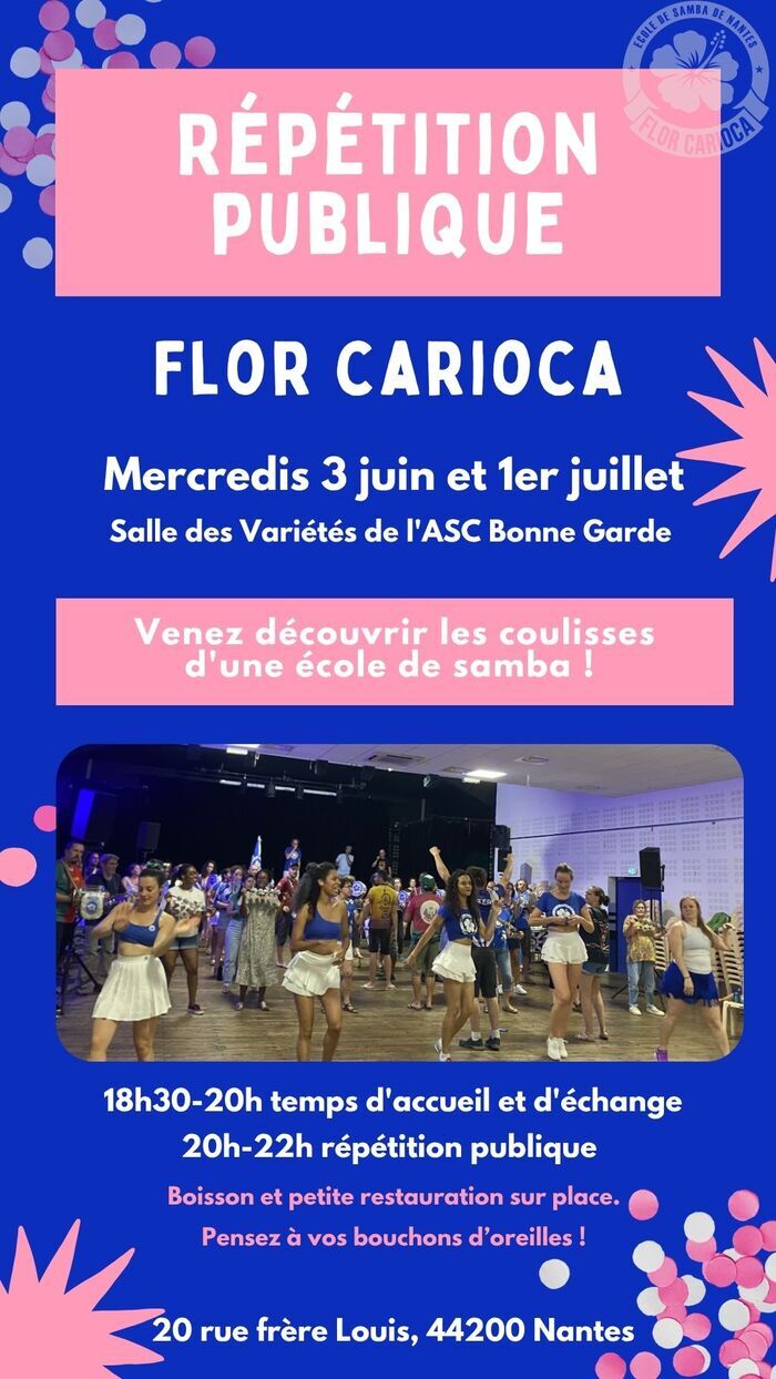Répétition ouverte au public de Flor Carioca, Salle des Variétés – ASC Bonne Garde, Nantes