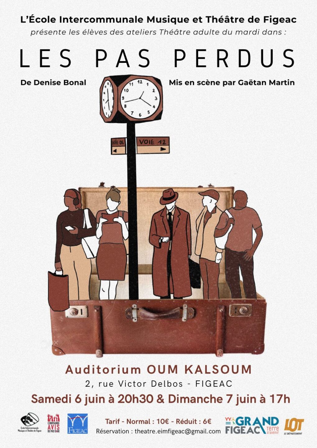 Représentation théâtrale les pas perdus avec l’EIM Théâtre de Figeac Figeac
