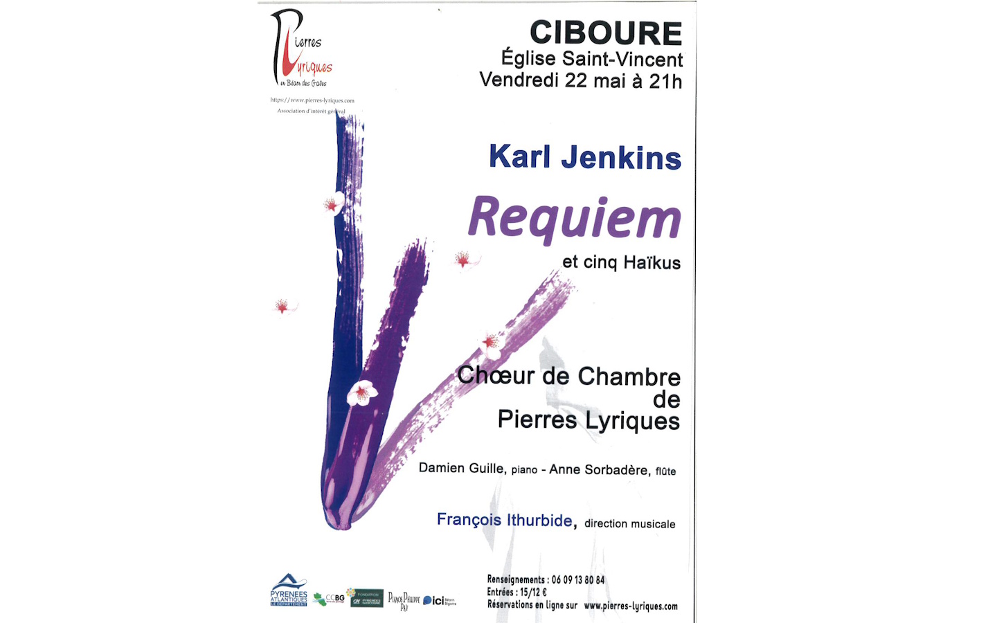 Requiem de Karl Jenkins et cinq HaÏkus Eglise Saint-Vincent Ciboure