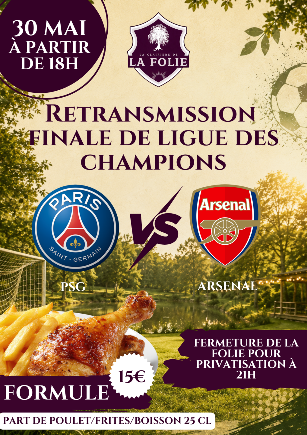 Retransmission de la Finale de la Ligue des Champions Tracy-le-Mont