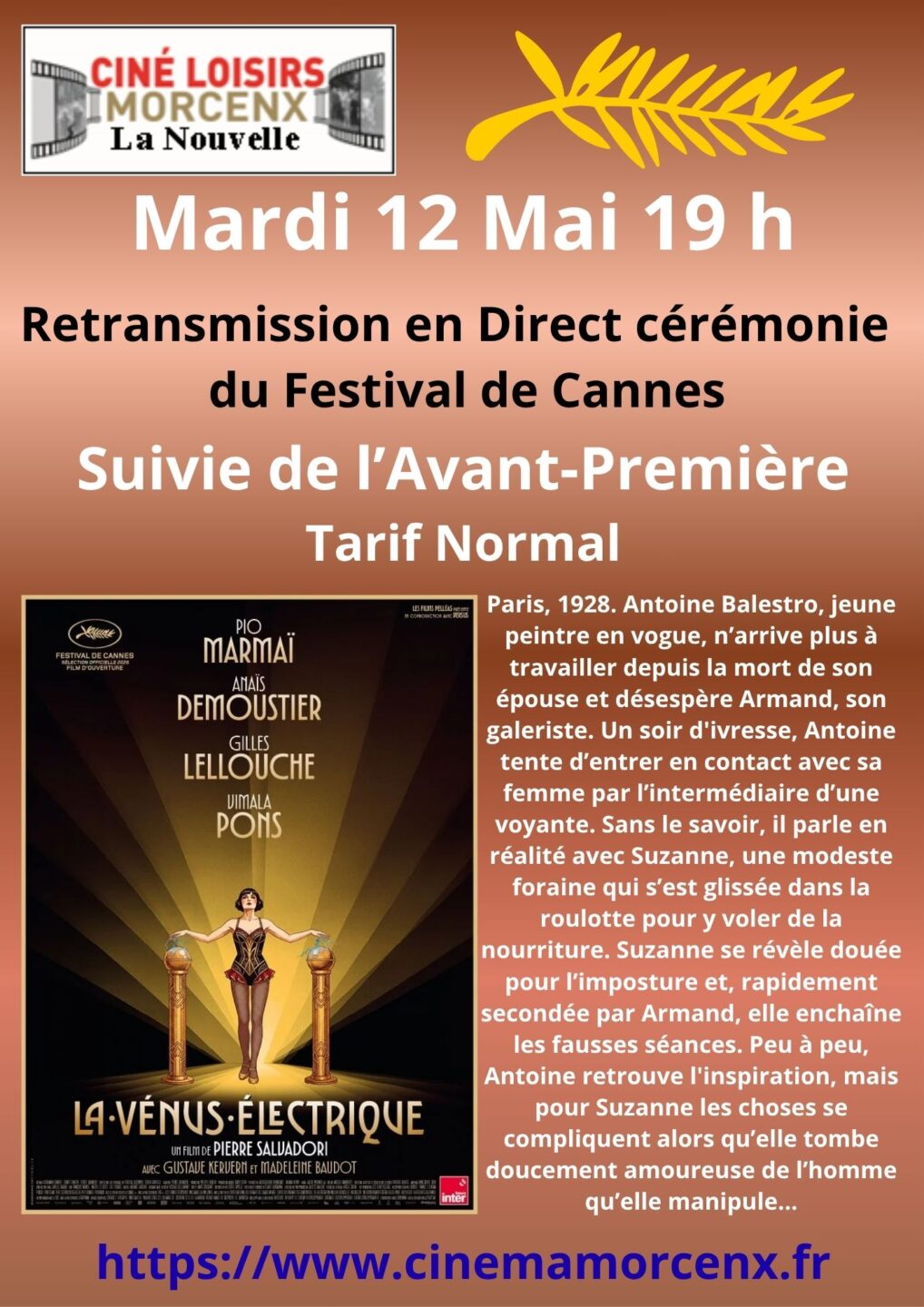 Retransmission en direct cérémonie du Festival de Cannes  Morcenx-la-Nouvelle