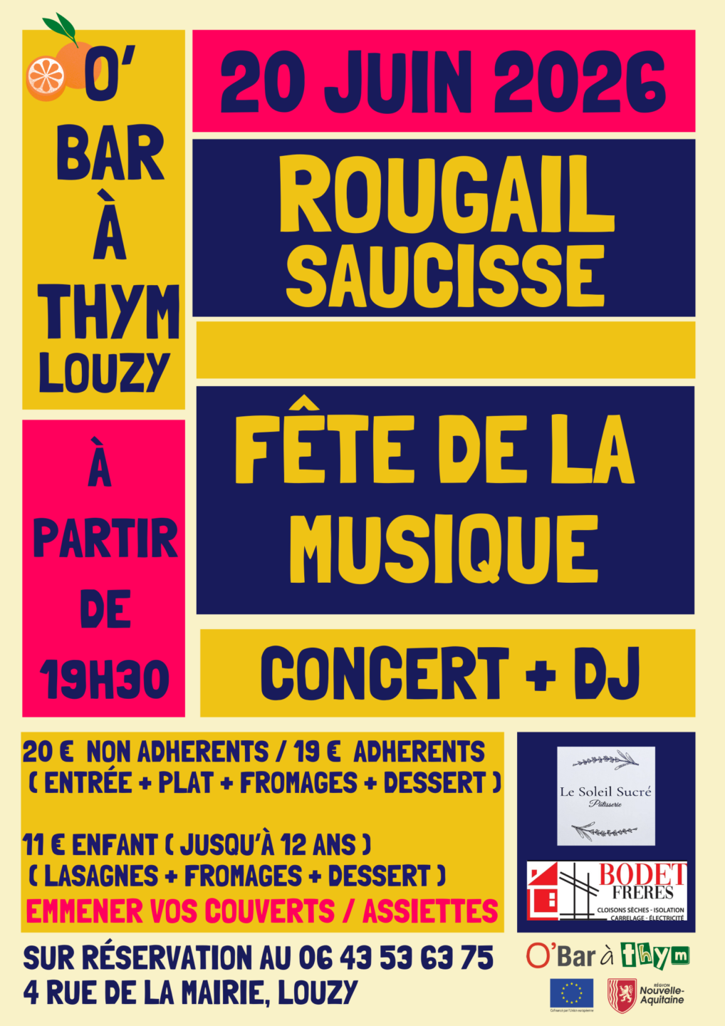 Rougail Saucisse et Fête de la musique à Louzy O’ Bar à Thym Louzy
