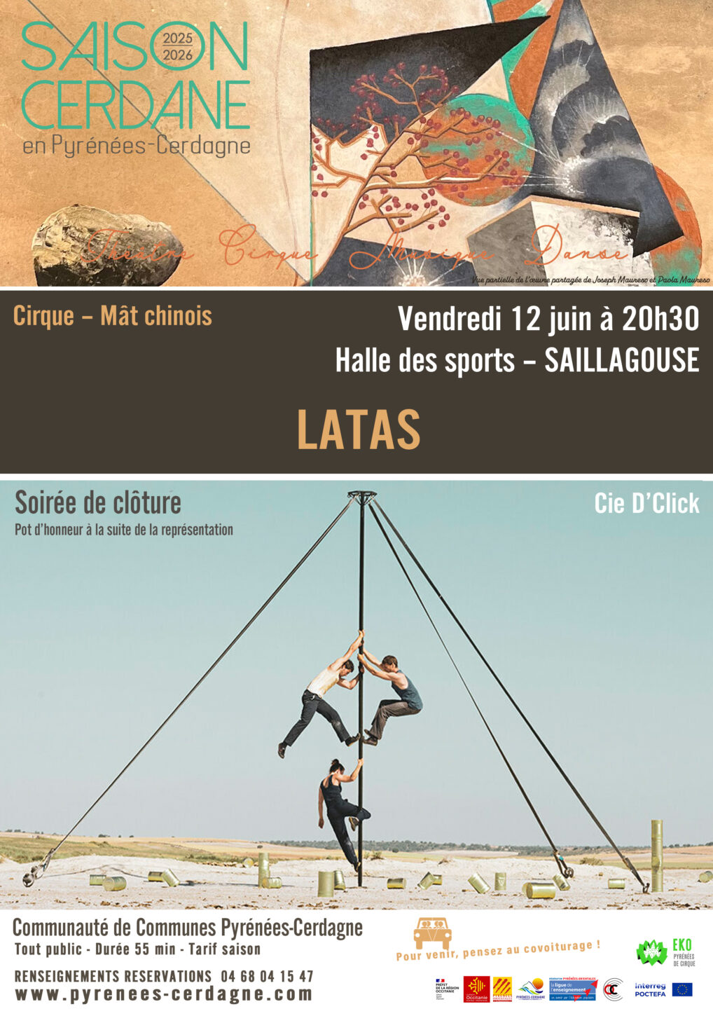 SAISON CERDANE CIRQUE MÂT CHINOIS: SOIRÉE DE CLÔTURE: LATAS SAILLAGOUSE  Saillagouse