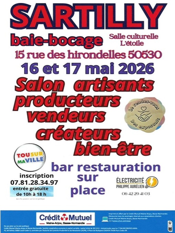 Salon artisants producteurs vendeurs créateurs bien-être Salle L’Etoile Sartilly-Baie-Bocage