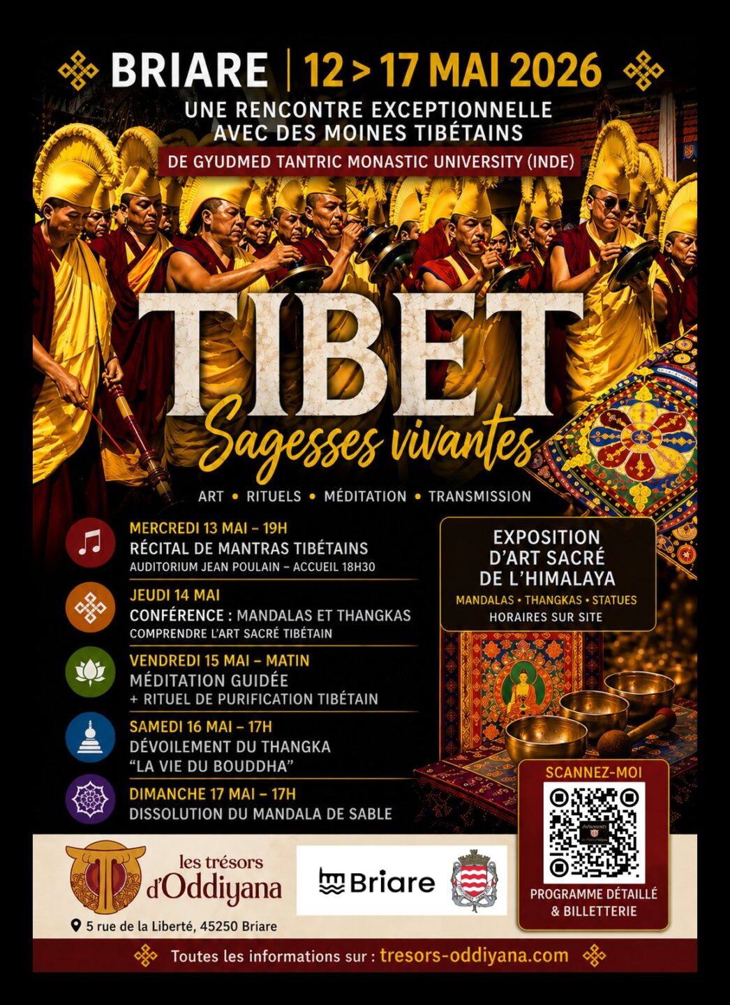 Semaine Tibet, Sagesses vivantes dévoilement du thangka La vie de Bouddha Briare