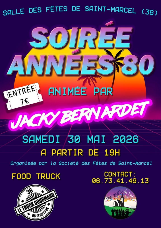 Soirée années 80' 2 Rue Jules Ferry Saint-Marcel 2026-05-30