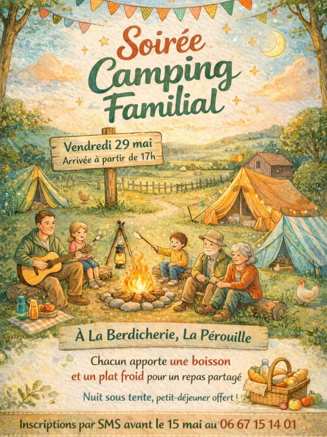 Soirée camping familial La Berdicherie La Pérouille 2026-05-29