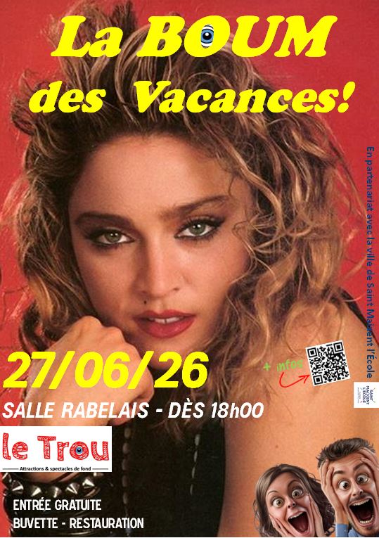 Soirée dansante la boum 2 ! Rue Rabelais Saint-Maixent-l'École 2026-06-27