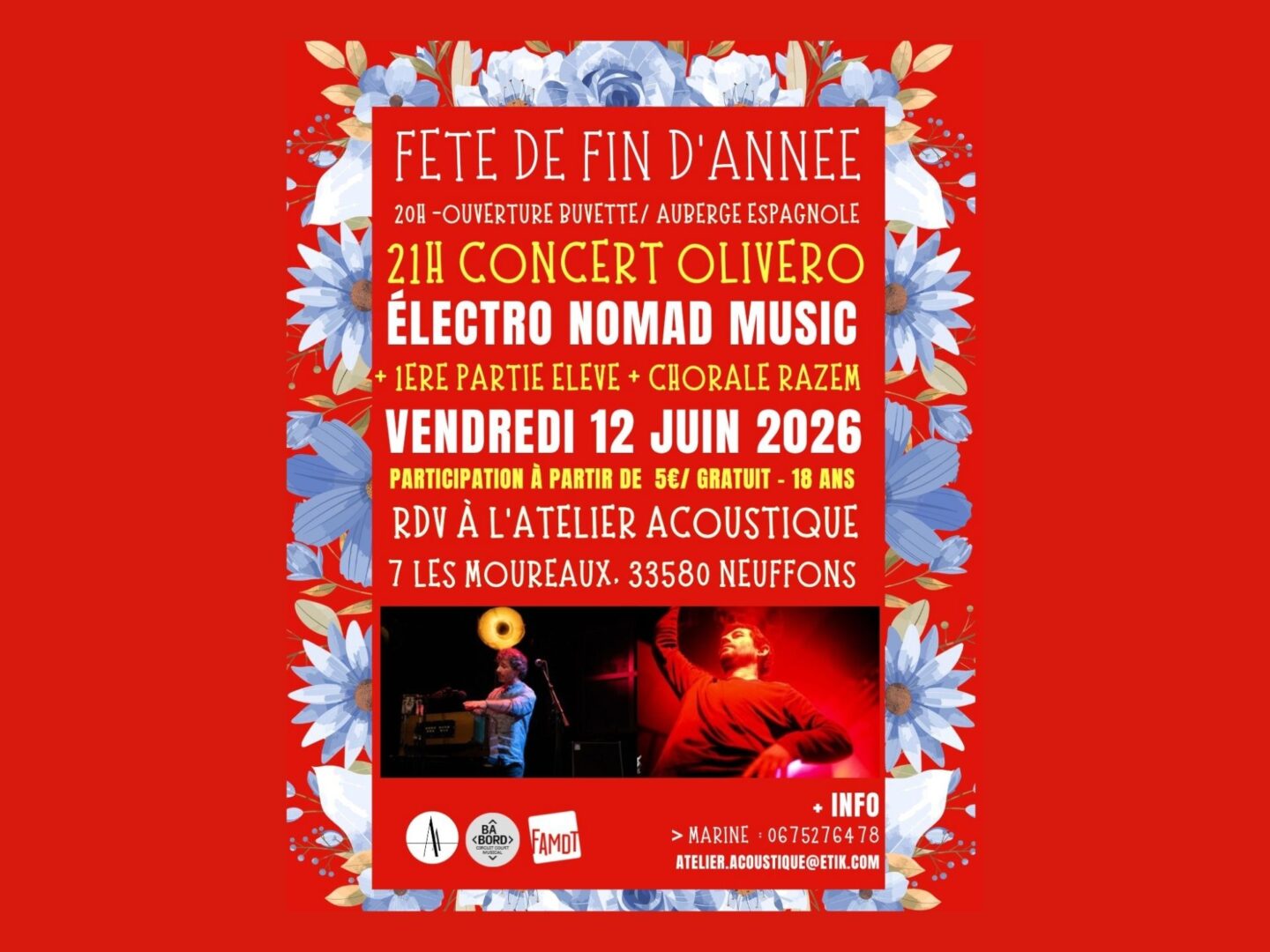 Soirée de fin d'année avec Olivero electro nomade music 7 Les Moureaux Neuffons 2026-06-12