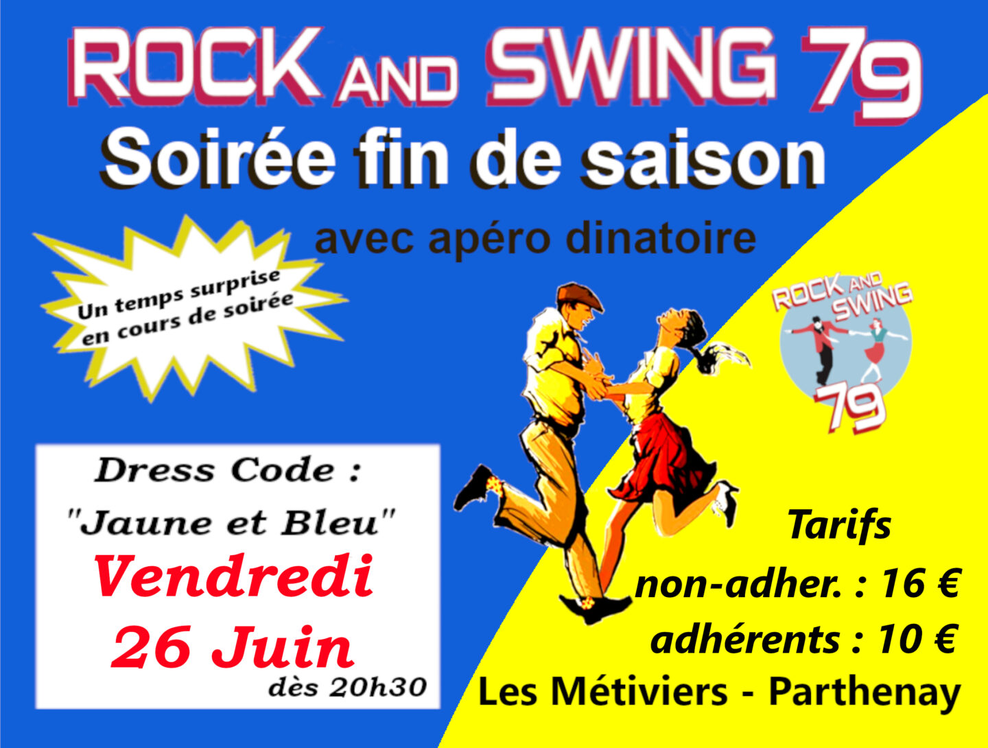 Soirée de fin de saison rock and swing 79 41 Rue Henri Dunant Parthenay 2026-06-26