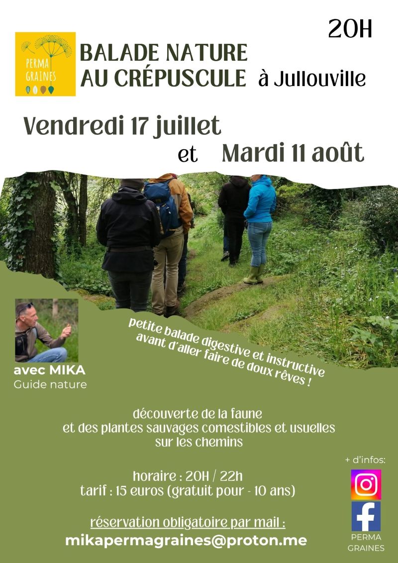 Soirée découverte de la nature de Jullouville au crépuscule 101 Chemin de la Grande Ferrière Saint-M.l Jullouville 2026-07-17