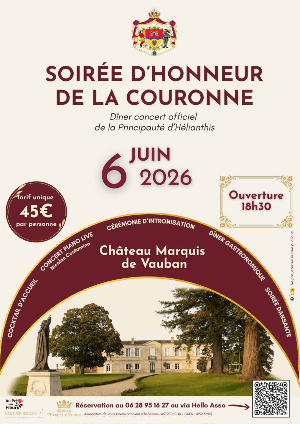Soirée d&rsquo;honneur de la Couronne  Blaye